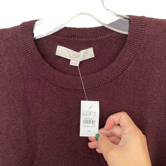 Ann Taylor Loft Maroon Wool Blend Sweater Sz XS - Picture 3 of 6